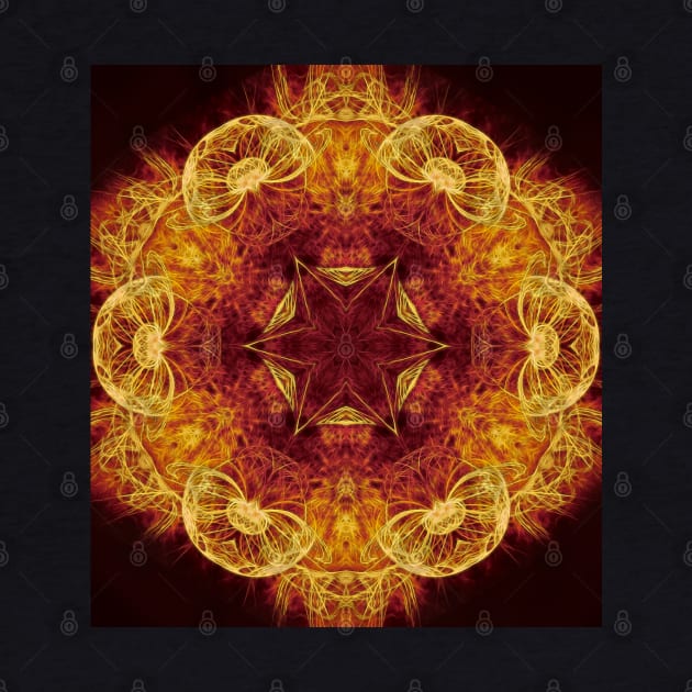 Magical glowing fractal mandala by hereswendy